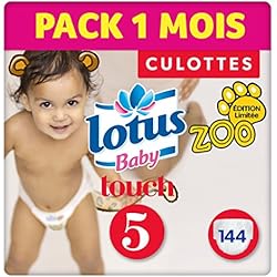Lotus Baby Touch - Couche Culotte Taille 5 (13-20 kg) Pack 1 mois (144 couches Culottes)