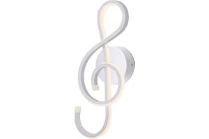 KAWELL 22W Creativo Moderno LED Apliques de Pared Interior Luz de Pared LED Lámpara de Pared Aluminio Símbolo Musical para Dormitorio Salón Café Habitación de Niña Pasillo Escaleras, 4500K Blanco
