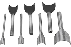 WALFRONT Set di 7 taglierine semirotonde, per lavori manuali fai da te, in pelle, taglio semi-rotondo, per cintura e cintura da 10 a 40 mm