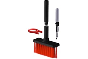 DULSPUE Kit limpieza teclado - Cepillo Limpiador de Teclado Suave 5 en 1 Kit de Herramientas Limpieza multifunción Extractor de Polvo y Cepillo múltiple para PC Laptop Auriculares