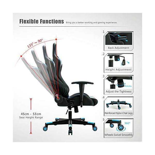 IntimaTe WM Heart Silla Gamer, Silla Gaming Silla Escritorio Giratoria, Altura Ajustable Respaldo Inclinable hasta 135… - Image 4