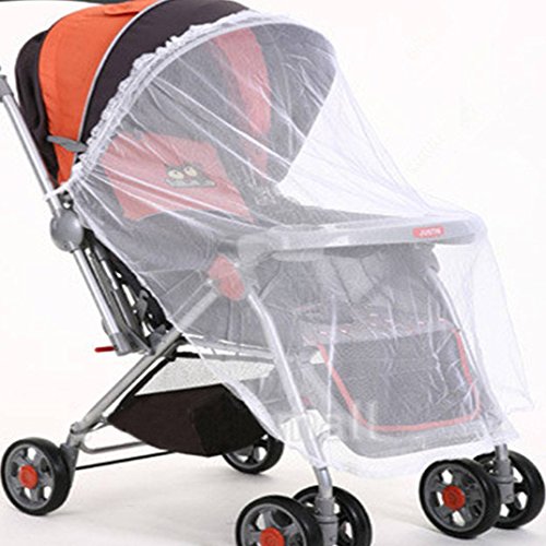 TOOGOO(R) Infant Baby Pram Mosquito Net Buggy Pushchair Stroller Fly Midge Insect Cover Protector White