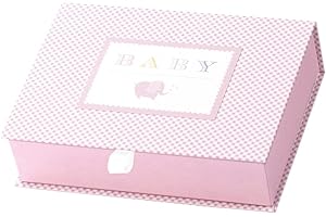 Rössler Papier 14561928000 - Caja de Recuerdos Baby Girl, Nacimiento y Bautizo, Rosa, 215 x 55 x 155 mm, 1 Unidad