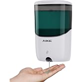 AIKE Automatic Wall Soap Dispenser 22 fl oz White, Model AK1216 | 5 Adjustable Levels, Easy to Fill, Suitable for Both Home a