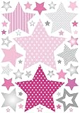 anna wand Wandsticker STARS – Wandtattoo für Kinderzimmer / Babyzimmer mit Sternen in versch. Farben – Wandaufkleber Schlafzimmer Mädchen & Junge, Wanddeko Baby / Kinder - 2