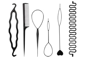 JRYXDS 6 PCS Kit de coiffure de queue en plastique Magic Hair Braid Tresse de queue de cheval Maker Clip Tool Simple Bricolage Styling Accessoires