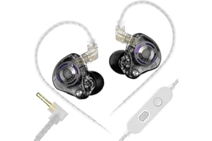 Linsoul KZ Gale In-Ear Monitors, Super-Linear Dynamic Driver IEM Earphone, Ultra-responsive Bass Hi-Fi Wired Gaming Earbuds z odłączanym, posrebrzanym 2-pinowym kablem dla audiofilów (Z mikrofonem)