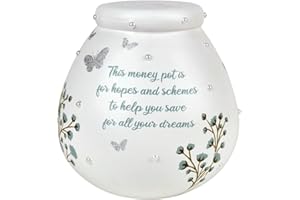 Pot of Dreams Floral Bloom Hand Painted Save And Smash Handcrafted Ceramic Money Box | Eco Freindly & Recyclable Piggy Bank With Message | Perfect Decorative Gift and Save for Birthdays & holiday