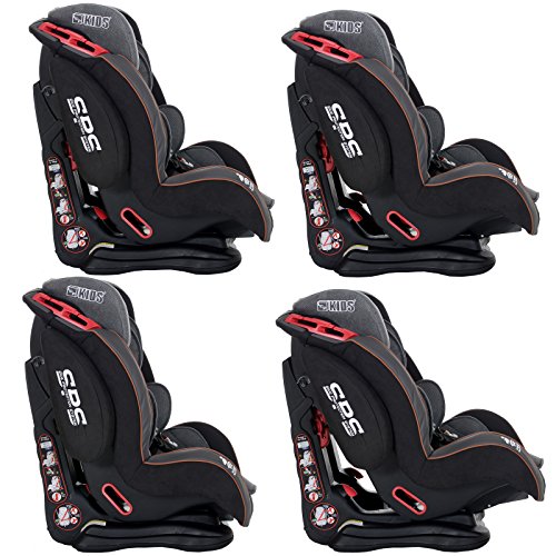 LCP Kids Autokindersitz 9-36 kg Gruppe 1 2 3 Saturn – SPS Seitenaufprall Schutzsystem – 4-fach verstellbare Kopfstütze und Liegepositon - 5