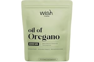 Wish Fusion Oil of Oregano 6000mg, High Potency 20:1 Extract with Black Seed Oil for Immune, Bone Health & Antioxidant Support, Easy to Swallow 100 Softgels