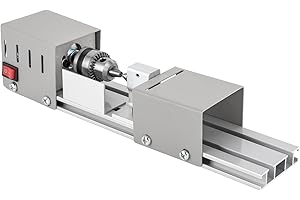 FRICIENC 96W Mini Drehmaschine Perlen Poliermaschine DIY Bearbeitung Mini-Holz-Drehmaschine Metall-Fräs-Drehmaschine Holz Werkzeug Drehmaschine Set Schleifen 4000-9000rpm