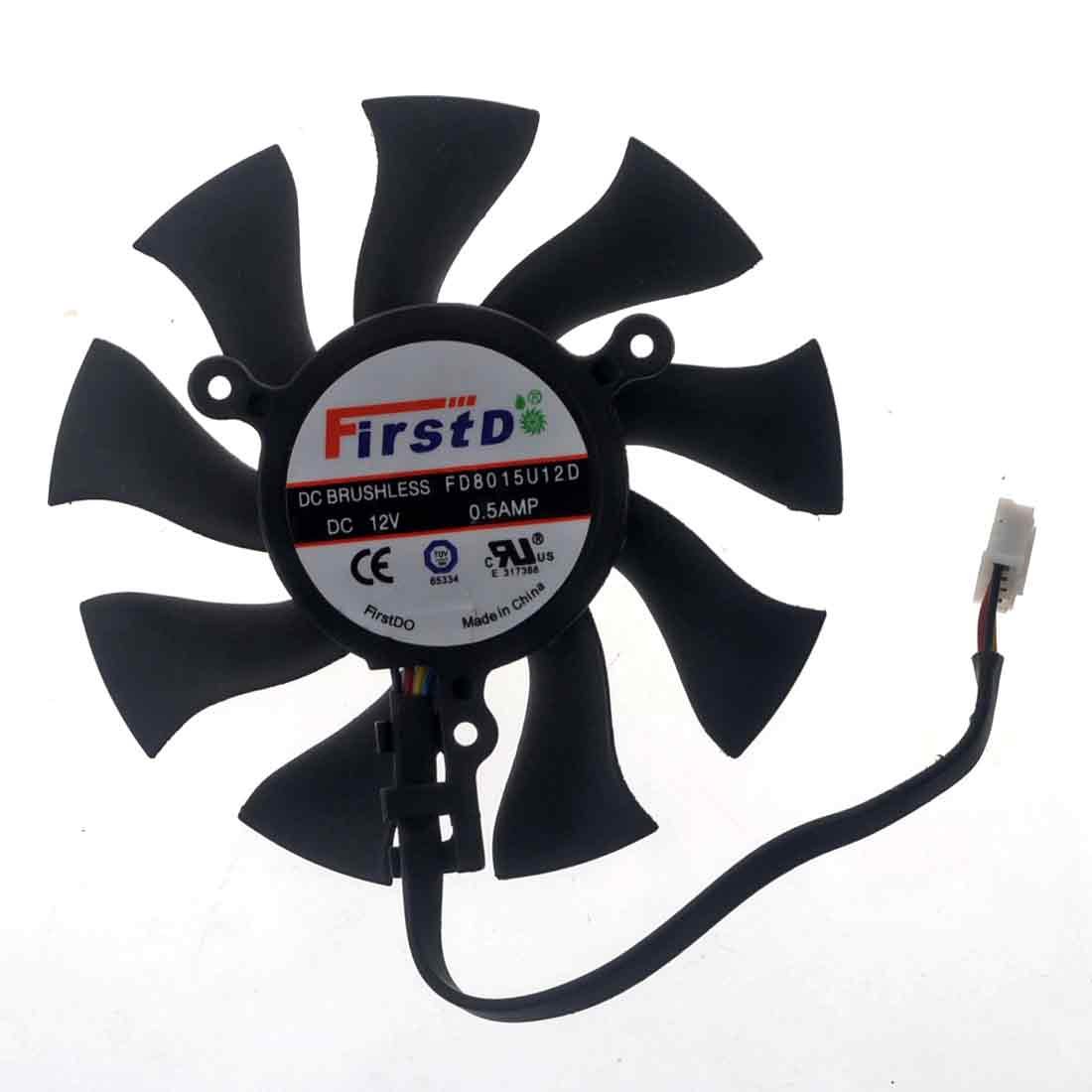 FD8015U12D 75mm DC 12V 0.5A 40mm 4Pin Graphics Video Card PC Cooling Fan
