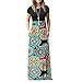 Produktbild TIFIY Sommerkleid Damen,Elegante Casual Ärmel Oansatz Druck Maxi Tank Langes Kleid Boho Strand PartykleiderA_ a,XL