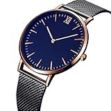 Damen-Uhr mit Milanaise-Armband Marmor-Zifferblatt Damenmode Classic Gold Genf Quarz Edelstahl Armbanduhr (Gold)