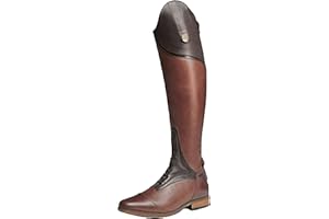 ABFRCVFY Stivali da equitazione da donna in pelle al ginocchio stivali da equitazione vintage stivali alti a punta tacco basso stivali equestri, 3.5 UK stretto