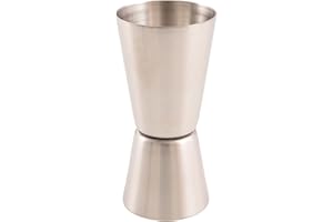 Point-Virgule Doseur Cocktail pour Mesurer l'Alcool, Jigger Cocktail comme Accessoire Bar, Acier Inoxydable, 30/50 ML, Argent
