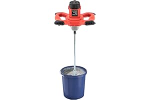 BAZARGAME Agitatore per malta da 1500 W, miscelatore per cemento, agitatore per malta a 6 marce, regolabile, per calcestruzzo, 220 V