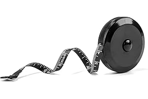 POLLY ONLINE 1 Pack Soft Tape Measure Retractable Measuring for Body Fabric Sewing Tailor,Black Sewing Tape Measures,Small Push ButtonDouble Scales Rulers 60-inch 1.5 Meter