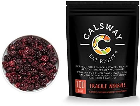 (Pack of 6) 100 Calories of FRAGILE BLACKBERRIES by Calsway - 100% Freeze Dried Whole Berries