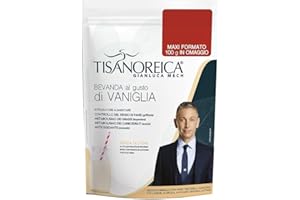 Gianluca Mech | Tisanoreica Bevanda Proteica al Gusto di Vaniglia, 500g, Integratore Alimentare Keto, 341kcal per 100g