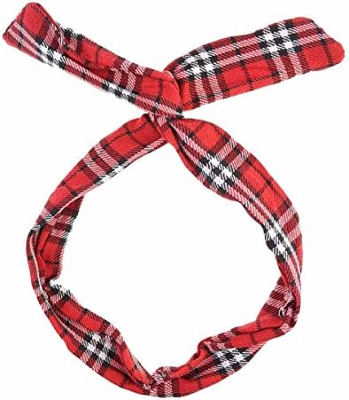 Mytoptrendz® Wired Headband Head Scarf Vintage Retro Wire Hairband Hair Accessories Girls Women Headwrap[ (Red Tartan)