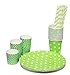 Produktbild Partyset Punkte Geschirr 74 Teile - Teller, Becher, Trinkhalme, Muffinformen (grün)