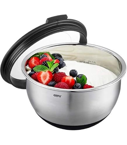 GEFU MONDI Set 3 Ciotole In Acciaio Inox Con Coperchi Ermetici – 1L, 2.5L, 4.5L, Impilabili, Lavabili In Lavastoviglie - 5