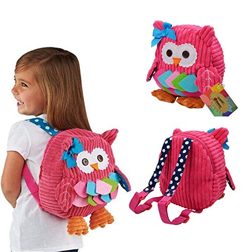Preisvergleich Produktbild Babyrucksack Mini Backpack OASMU Kinderrucksack Kindergartentasche Schultasche für 1-7Jahre mädchen Junge,Rucksack Kindergarten Eule auswahlba (Rosa)