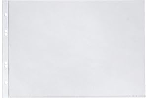 Veloflex 4340300 - Document Wallets DIN A4 Landscape Transparent Pockets Transparent Films PP Film Euro Holes Pack of 10