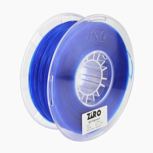 ZIRO 3D Printer Filament PLA 1.75 1KG(2.2lbs), Dimensional Accuracy +/- 0.05mm, Translucent blue