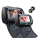 Price comparison product image Eincar 7''Dual Headrest DVD Player Wide View LCD Screen HD 800*480 Resolution Car Headrest DVD Player Monitor Artificial Leather Car Monitor Support USB SD IR FM Remote Control(Black)