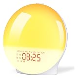 LITALARM Sunrise Alarm Clock Wake Up Light - Light Alarm with Sunrise/Sunset Simulation Dual Alarms and Snooze Function, 7 Colors Atmosphere Lamp, 7 Natural Sounds and FM Radio with Charging Port