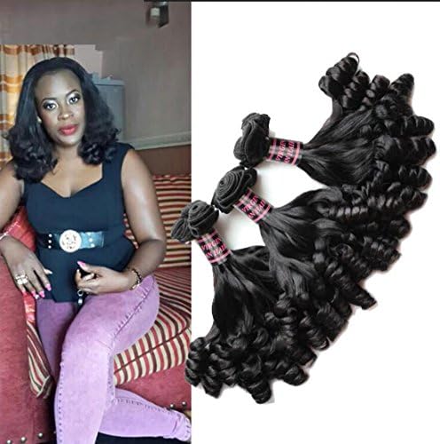 Meydlee 3 Bundles Brazilian Loose Wave Romance Bouncy Curls Funmi Hair 10A Fumi Hair Products Remy Human Hair , 10inches