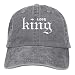 Produktbild DLing Unisex Erwachsene Vintage gewaschen Baseballmütze einstellbare Papa Hut - letzte König schwarz
