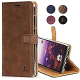 Snakehive Huawei P20 Pro Schutzhülle/Klapphülle echt Lederhülle mit Standfunktion, Handmade in Europa Bye Huawei P20 Pro (Braun)