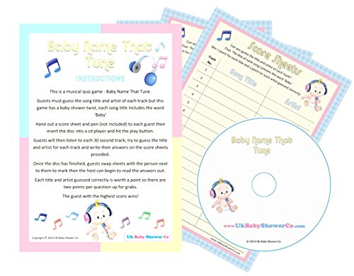Baby Shower Game - Baby Name That Tune! Unisex (12 Guests)