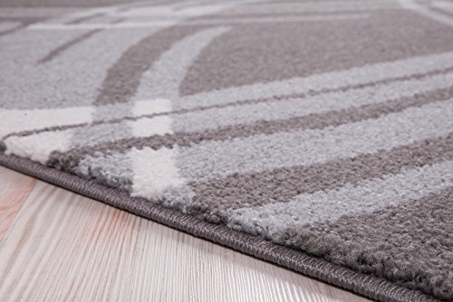 Designer Teppich Friese Muster Modern Verschiedene Größen Dunkelgrau (120×170) - 2