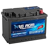 NRG AGM Autobatterie 70Ah 760A/EN 12V Start Stop Plus VRLA Batterie N70AGM