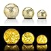 Produktbild Online-Fuchs 3er Set Glaskugeln mit LED Lichterkette inkl. Timer - In und Outdoor geeignet - Deko Kugeln in Bruchglasoptik - LED Beleuchtung (Gold)