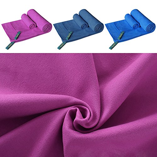 Mikrofaser Handtücher,HiWild leichtes, schnell trocknendes, saugfähiges Mikrofaser Handtuch für Reisen und Sport. Leichtes Tuch für den Strand, Fitnessraum, beim Camping, Schwimmen, Yoga (mit kostenlosem kleineren Handtuch) - 6