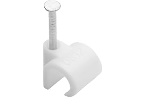 Debflex 700408 - Attacco filo elettrico per cavi elettrici, fissaggio e collegamento del cavo, chiodo di fissaggio, attacco Ø 8 A 12 mm, colore: bianco sacchetto da 25 - Debflex 700408