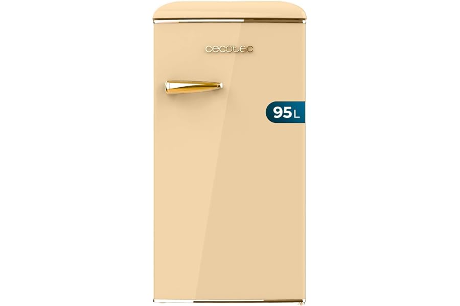 Cecotec Mini Nevera Retro 1 Puerta Bolero Coolmarket TT Origin 95 Beige E. Mini Frigorífico Retro Beige, 89,3Cm de Alto y 48,