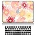 Produktbild Bearj A1534 Laptophülle für MacBook 30,5 cm (12 Zoll), rosa und gelbe Blumen, bedrucktes Muster, Kunststoff, Hartschale, Schutzhülle mit passender Tastatur, kompatibel mit MacBook 30,5 cm (12 Zoll)