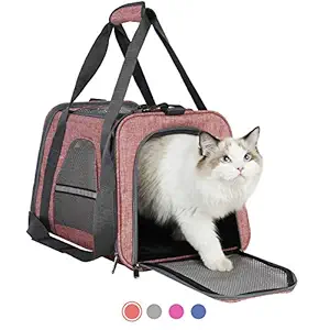 HiCaptain Soft Cat Carrier with Top Mesh Window ? Breathable Pet Carrier for Medium Cats and Small Dogs Puppies up to 10 lb (Baby Pink)