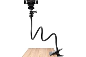 Anwangda Soporte para cámara web, brazo flexible mejorado con cuello de cisne con mordazas abrazadera clip soporte de escritorio para Logitec h C925e C922x C930 (tamaño 25 pulgadas)