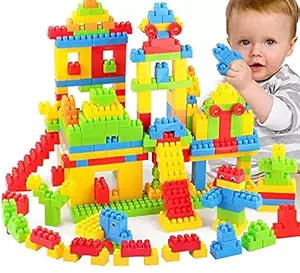 KLUZIE Building Blocks (92 Piece +8 tyres )100 Pieces,Creative Educational toy/toys Learning Toy for Kids,Non-Toxic,Gift/gifting toy Block Construction,Multicolor