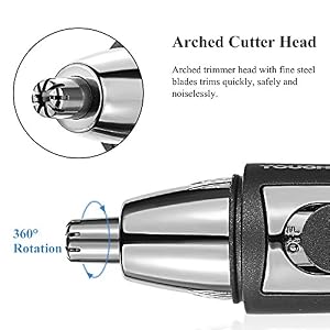 TOUCHBeauty Nose Trimmer, Ear Hair Trimmer Battery Operated Stainless Steel Dual-Edge Blades Facial Hair Groomer with… - Image 3