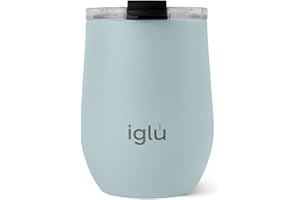 iglu Reusable Coffee Cup | Thermal Insulated Stainless Steel Travel Mug with Lid | 12oz / 340ml Mugs | Double Walled - Great For Hot & Cold Drinks | His & Hers Premium Eco-Friendly Gifts (Arctic Blue)