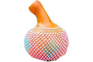 ILUGANGAN.COM Shekere African Musical Instrument, Beaded Maracas, Percussion Shaker from Nigeria in Assorted Colours (Medium)