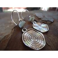 ✿ BOHO ETHNO MANDALA STEIN ✿ lange Haken Ohrringe